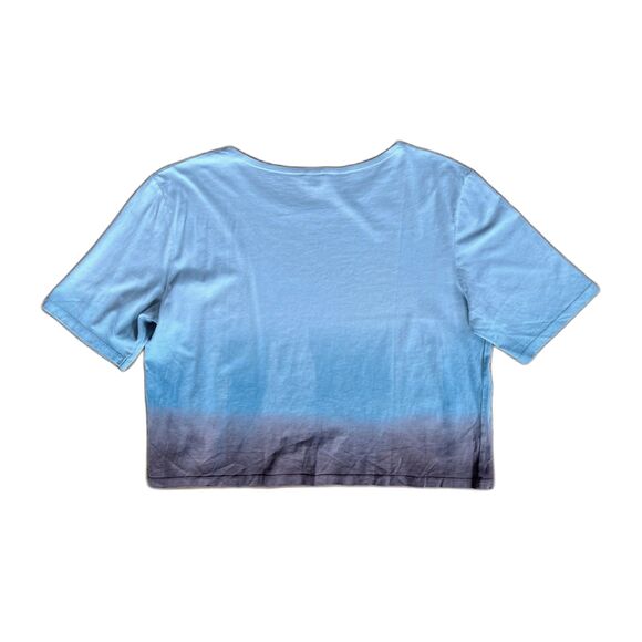 KULE Blue Brown Ombre Box Crop Top T Shirt Tee Top Women's Size Large - Picture 7 of 10